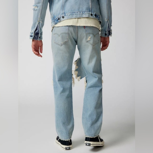 Levi’s 501 ’93 Destructed Straight Leg Jean 82943226 Vintage Denim New W Tags 31 - Picture 4 of 7